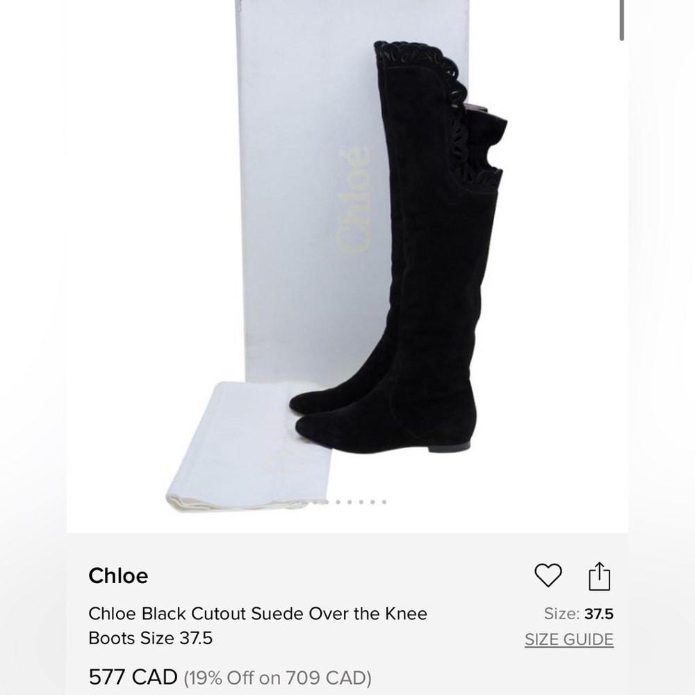 Authentic Chloe Black Suede Knee-High Boots 🖤